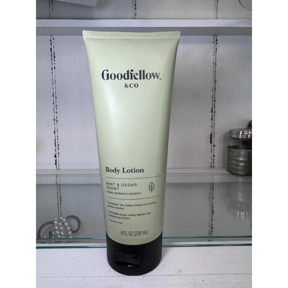 Goodfellow & Co Body Lotion Mint & Cedar Scent 8 fl oz Caffeine Hyaluronic Acid